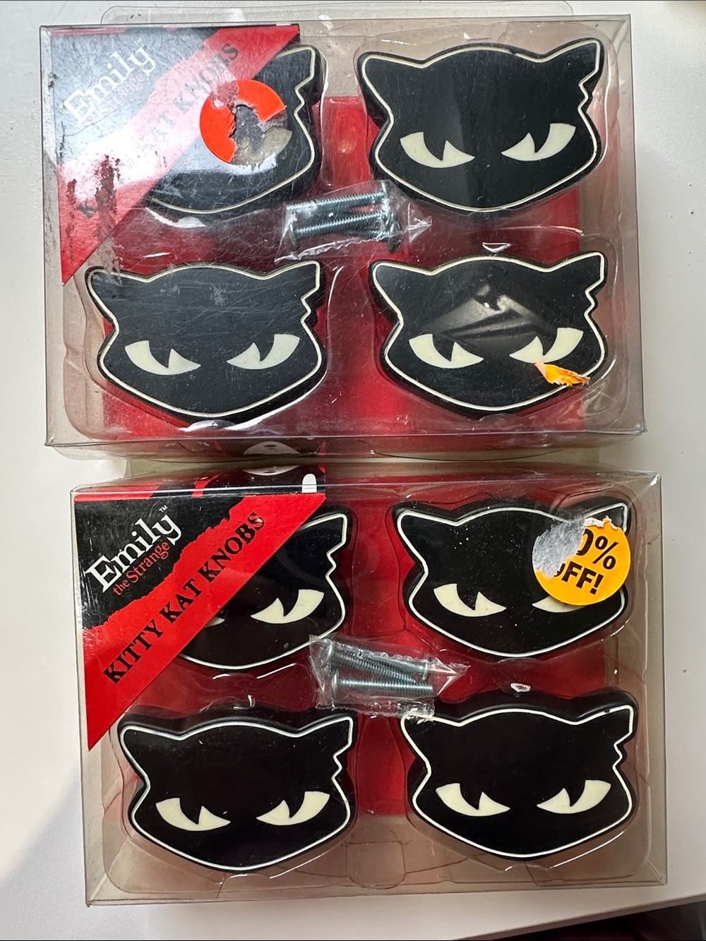 Emily the Strange Sabbath Kitty Kat Drawer Knobs - Black & White (8)